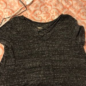 Grey target TShirt with cross in the front. Size S